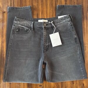 NWT KanCan High Rise Mom Jeans Black Denim Size 9